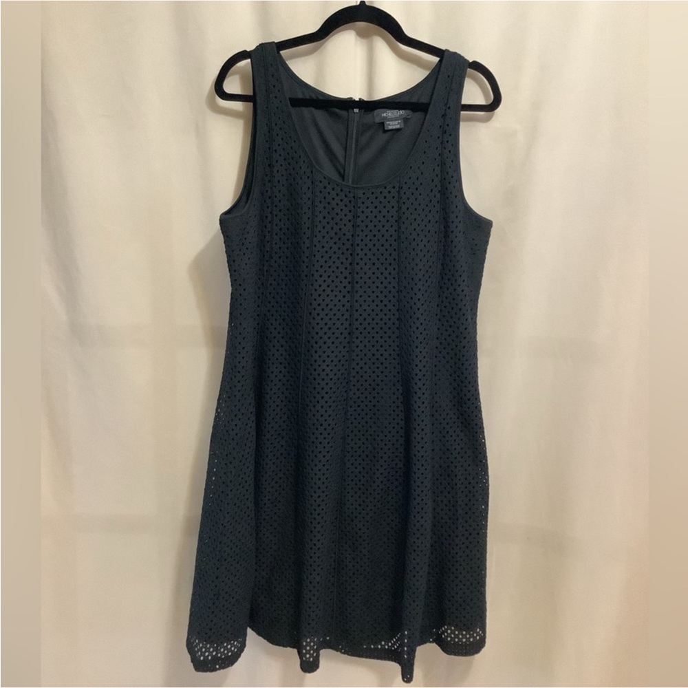 Michel Studio Collection mesh tank fit and flare dress